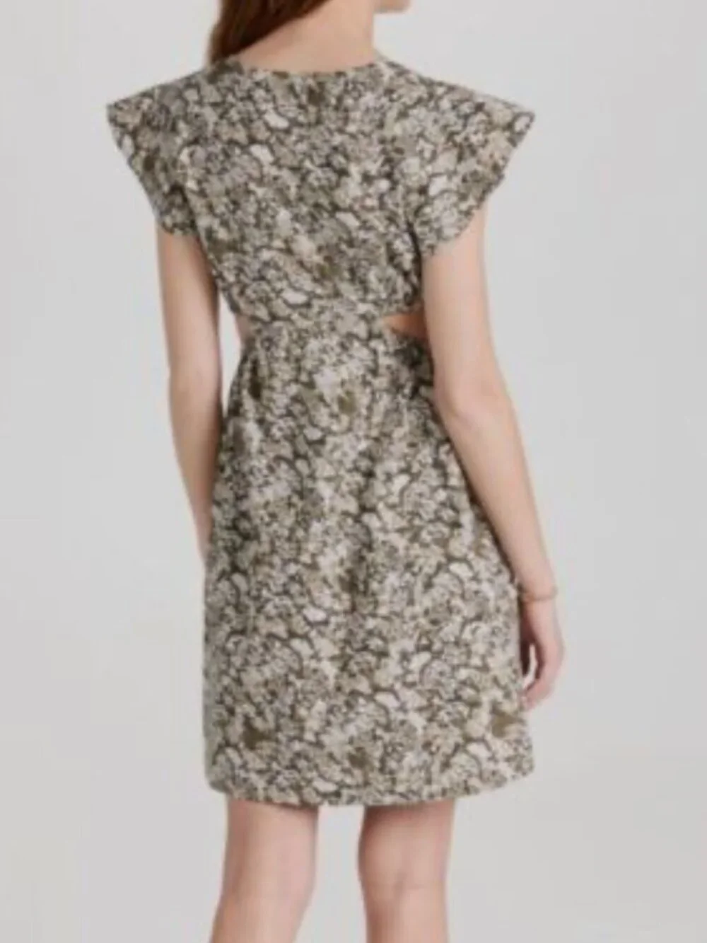 RAILS Nyla Cutout Cotton V Neck Dress Olive Vine Green Small - Picture 4 of 15